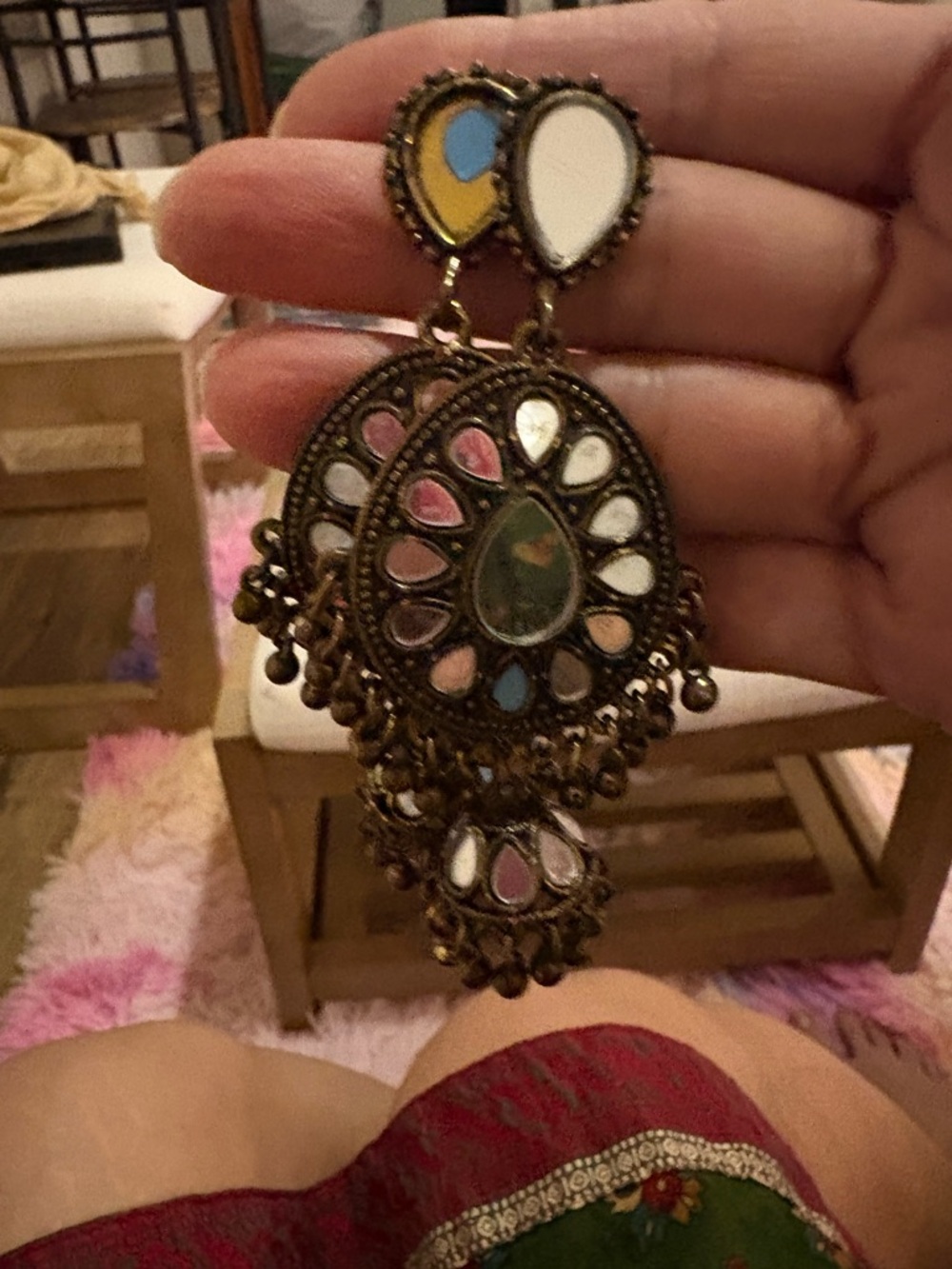 Vintage-Inspired Multicolor Teardrop Dangle Earrings - Women Jewelry